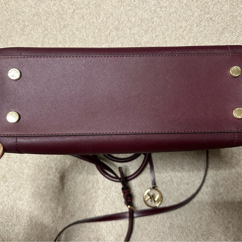 Michael Kors Rayne Satchel Bag in Burgundy Merlot - Picture 3 of 11